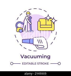Vacuuming multi color concept icon Stock Vector