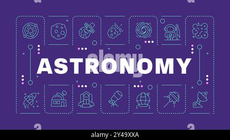 Astronomy dark purple word concept Stock Vector