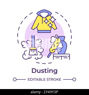 Dusting multi color concept icon Stock Vector