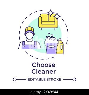 Choose cleaner multi color concept icon Stock Vector