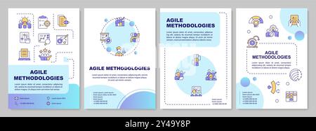 Agile management methodologies blue gradient brochure template Stock Vector