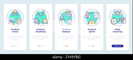 Agile planning levels onboarding mobile app screen Stock Vector