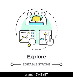 Explore multi color concept icon Stock Vector