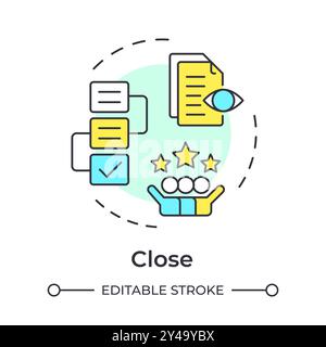 Close multi color concept icon Stock Vector