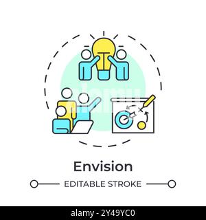 Envision multi color concept icon Stock Vector