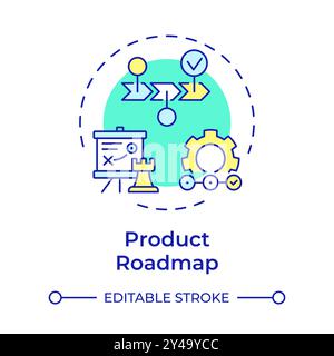 Product roadmap multi color concept icon Stock Vector