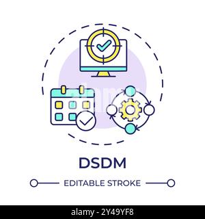 DSDM multi color concept icon Stock Vector