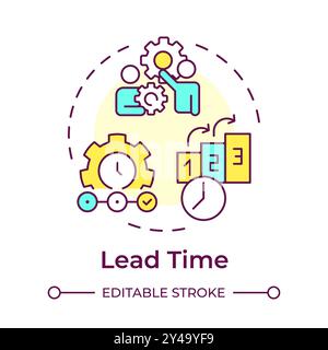 Lead time multi color concept icon Stock Vector