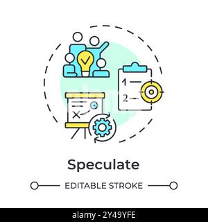 Speculate multi color concept icon Stock Vector