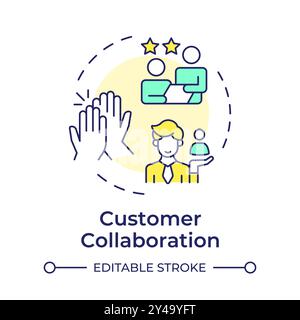 Customer collaboration multi color concept icon Stock Vector