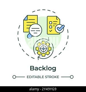 Backlog multi color concept icon Stock Vector