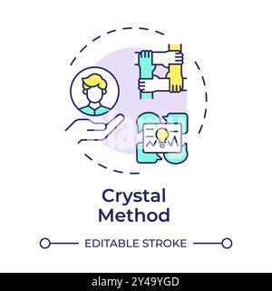 Crystal method multi color concept icon Stock Vector