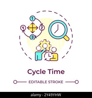 Cycle time multi color concept icon Stock Vector