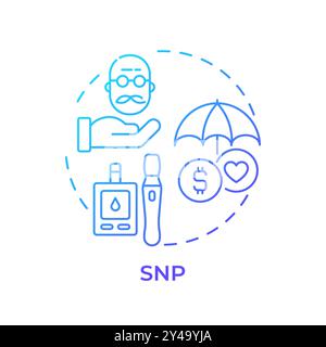 SNP blue gradient concept icon Stock Vector
