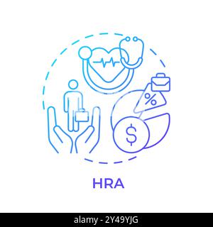HRA blue gradient concept icon Stock Vector