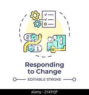 Responding to change multi color concept icon Stock Vector