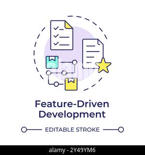 Feature-driven development multi color concept icon Stock Vector