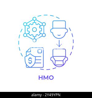 HMO blue gradient concept icon Stock Vector