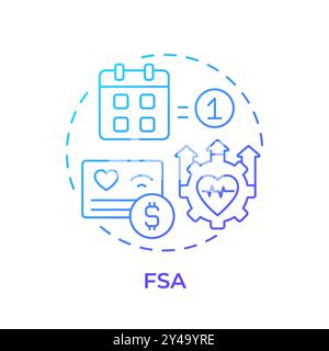 FSA blue gradient concept icon Stock Vector