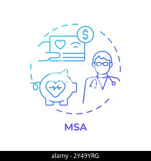MSA blue gradient concept icon Stock Vector