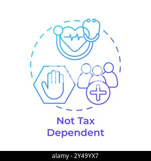 Tax independence blue gradient concept icon Stock Vector
