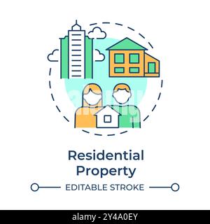 Residential property multi color concept icon Stock Vector