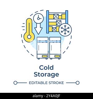 Cold storage multi color concept icon Stock Vector