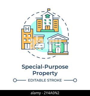 Special-purpose property multi color concept icon Stock Vector