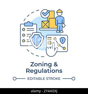 Zoning and regulations multi color concept icon Stock Vector