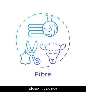 Fibre blue gradient concept icon Stock Vector