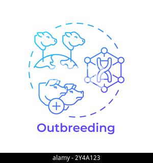 Outbreeding blue gradient concept icon Stock Vector