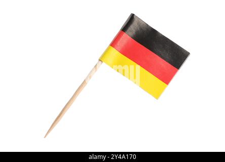 Small paper flag of Germany isolated on white Stock Photo
