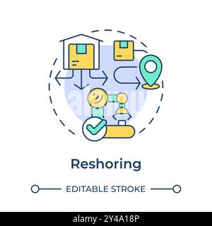 Reshoring multi color concept icon Stock Vector