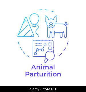 Animal parturition blue gradient concept icon Stock Vector