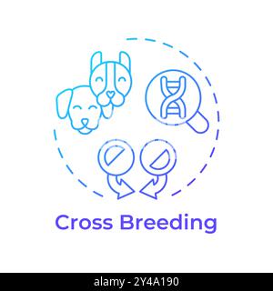 Cross breeding blue gradient concept icon Stock Vector