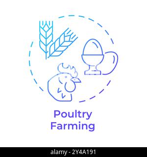 Poultry farming blue gradient concept icon Stock Vector