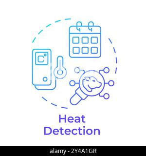 Heat detection blue gradient concept icon Stock Vector