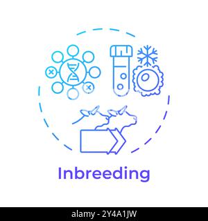 Inbreeding blue gradient concept icon Stock Vector