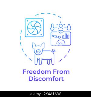 Freedom from discomfort blue gradient concept icon Stock Vector