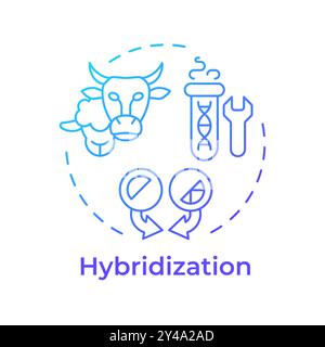 Hybridization blue gradient concept icon Stock Vector
