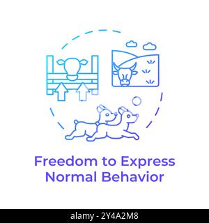 Freedom to express normal behavior blue gradient concept icon Stock Vector