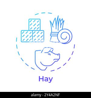 Hay blue gradient concept icon Stock Vector