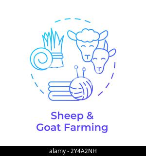 Sheep and goat farming blue gradient concept icon Stock Vector