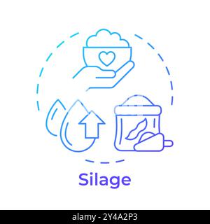 Silage blue gradient concept icon Stock Vector