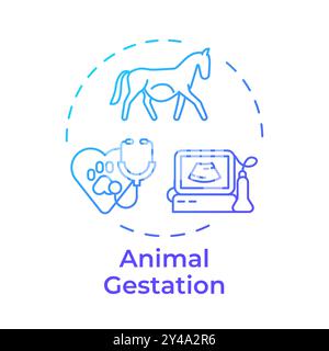 Animal gestation blue gradient concept icon Stock Vector