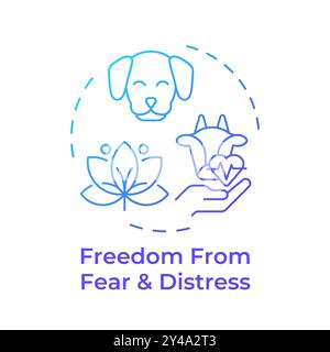 Freedom from fear and distress blue gradient concept icon Stock Vector