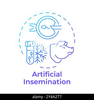 Artificial insemination blue gradient concept icon Stock Vector