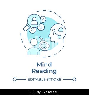 Mind reading soft blue concept icon Stock Vector