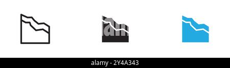 Area Chart Icon vector line logo mark or symbol set collection outline style Stock Vector