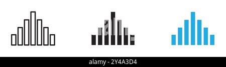 Chart histogram icon vector line logo mark or symbol set collection outline style Stock Vector